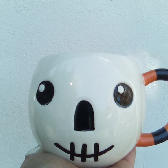 Rare Vintage White Skell Pumpkin Hallmark Gift Mug - Picture 8 of 11